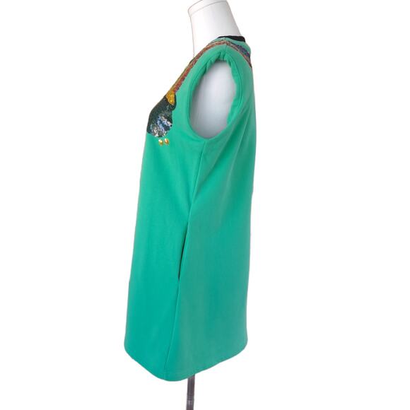 QUEEN OF SPARKLES Pot of Gold Rainbow Sequin Ultra Mini Dress  XS Green - Picture 4 of 13